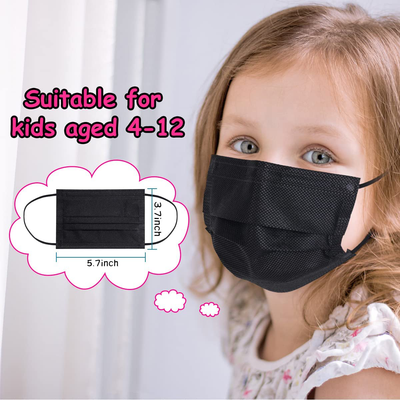 100 Pcs Disposable Face Masks, Black Disposable Face Masks, 3 Layer Black Face Mask