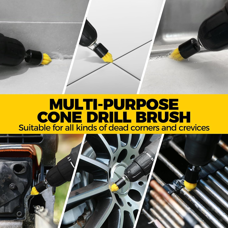 5 Pack Drill Brush Power Scrubber Cleaning Brush Attachment Set