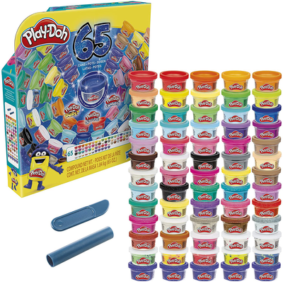 Play-Doh Ultimate Color Collection 65-Pack of Modeling Compound for Kids 3 Years and Up, Non-Toxic, 1-Ounce Fun Size Cans, Includes Sapphire, Sparkle, Confetti, Metallic Colors, and Color Burst