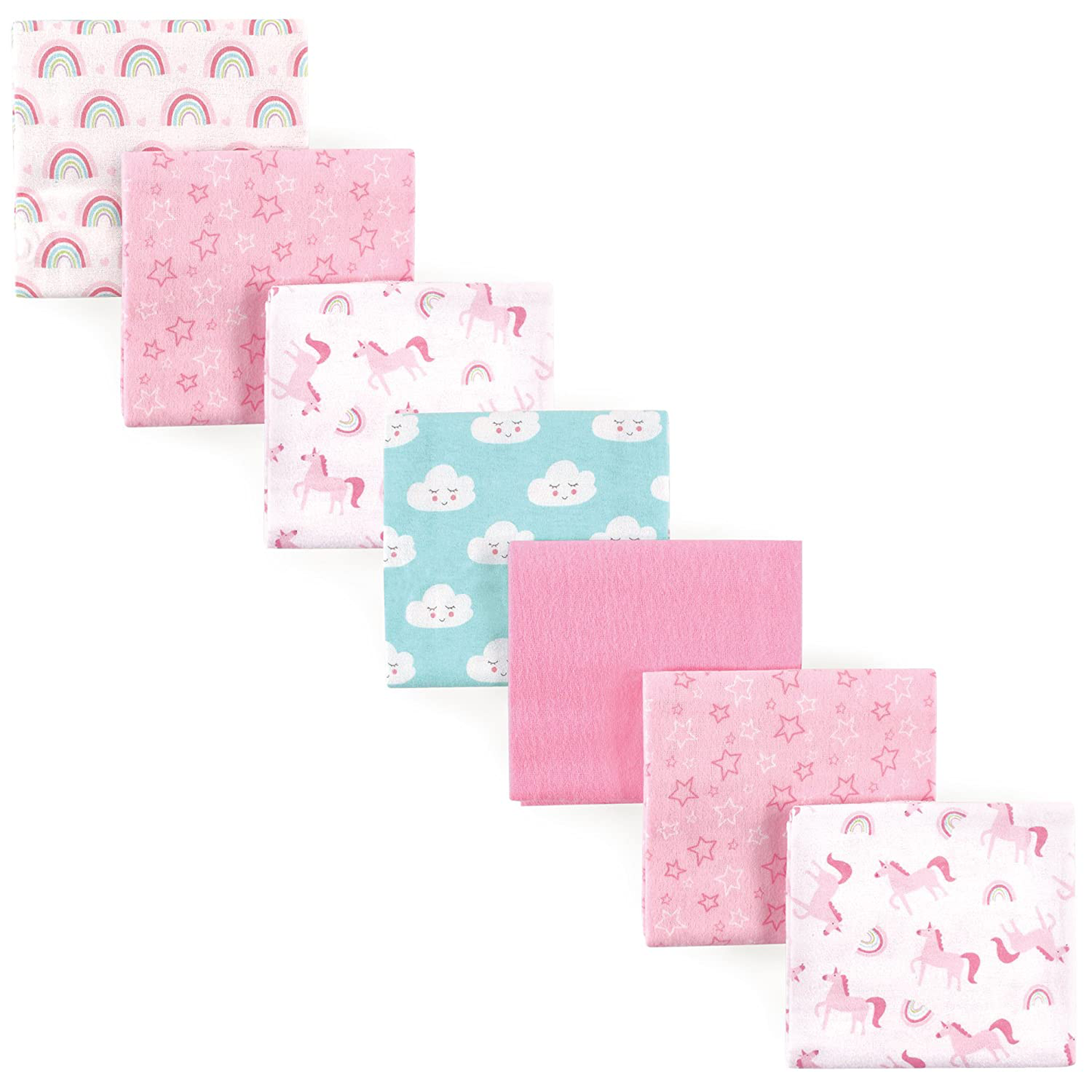 Luvable Friends Unisex Baby Cotton Flannel Receiving Blankets Bundle, Abc, One Size