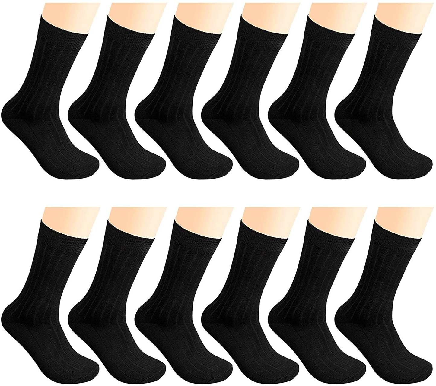 12 Pairs Men Crew Dress Socks