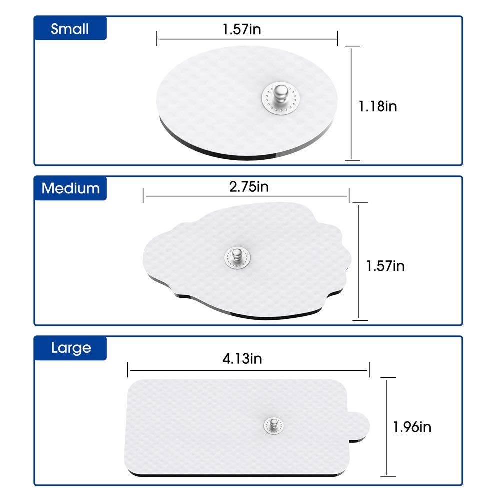 TENS/EMS Unit Pads 20 Pack Snap Electrode Pads NURSAL Tens Unit Replacement Pad Reuse More Than 30 Times