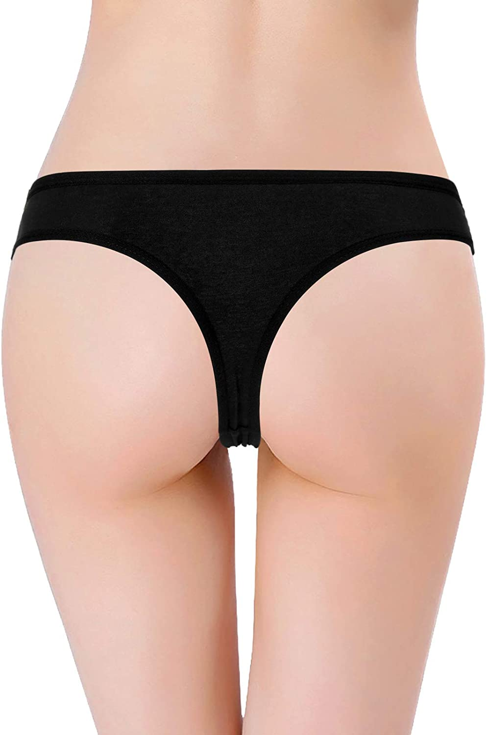 6 Pack Women S Cotton Thongs Breathable Bikini Panties Underwear