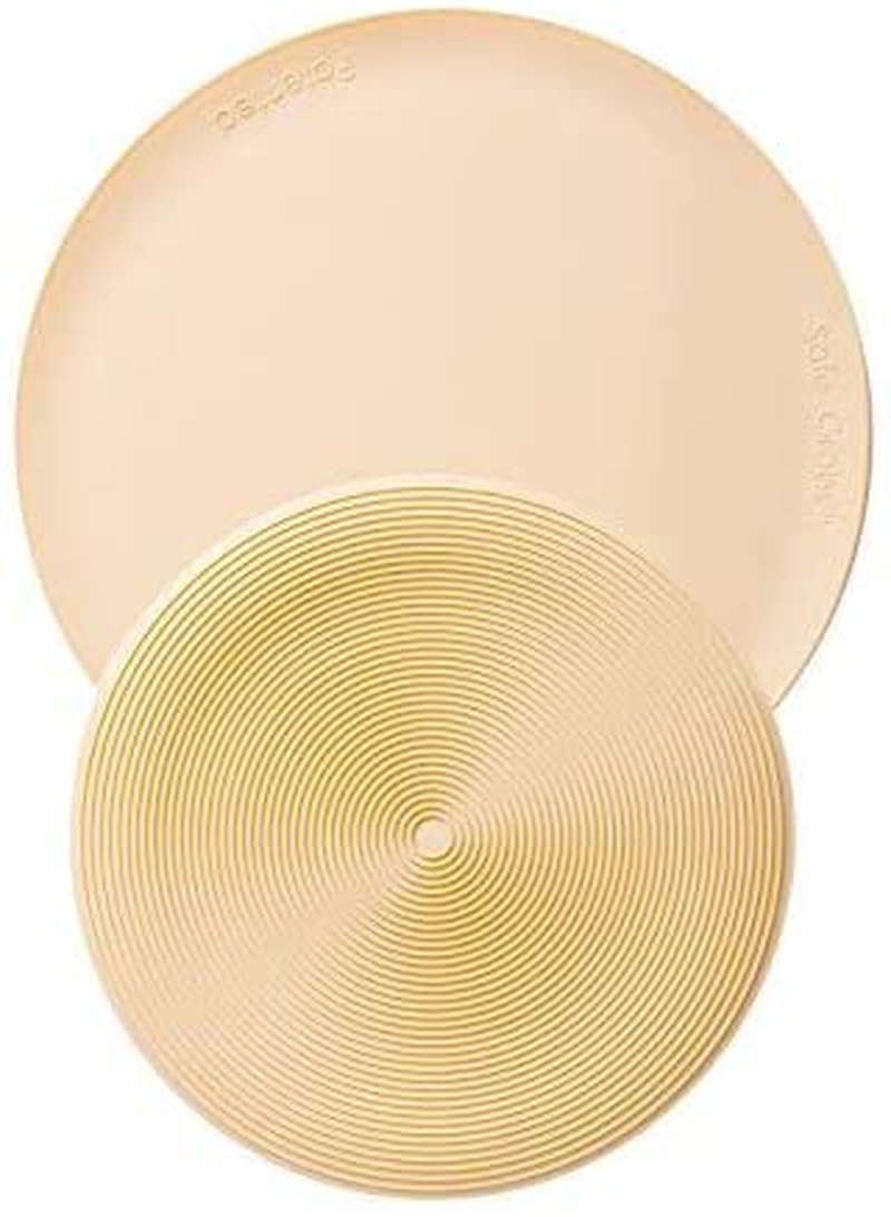 Safe Grabs: Multi-Purpose Silicone Original Microwave Mat as Seen on Shark Tank | Splatter Guard, Trivet, Hot Pad, Pot Holder, Minimize Mess (BPA Free, Heat Resistant, Dishwasher Safe) Set of 2 Beige
