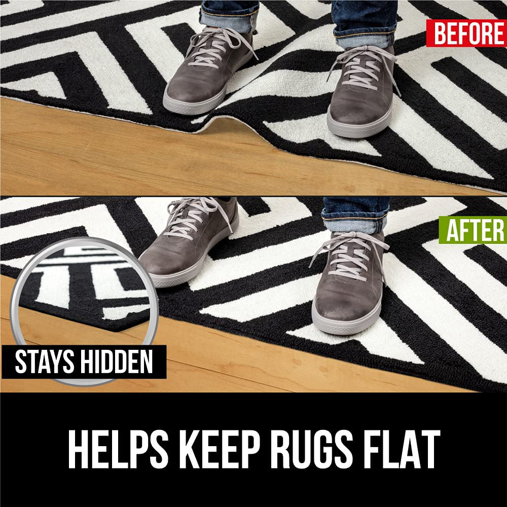 Gorilla Grip Original Extra Strong Rug Pad Gripper, Made in USA, Thick Slip and Skid Resistant Pads for Area Rugs on Hard Floors, Under Carpet Mat Cushion and Hardwood Floor Protection, 2x3 FT