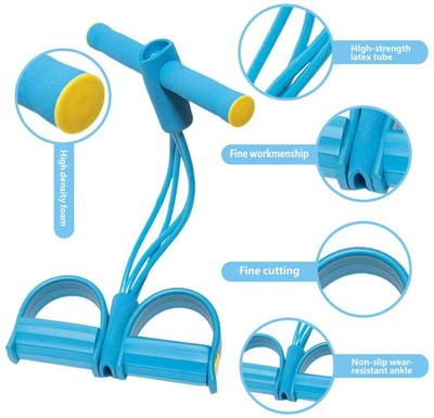 LAFEIMZ Malfunction Tension Rope, Elastic Yoga Pedal Puller Resistance Band, Natural Latex Tension Rope Fitness Equipment,For Abdomen/Waist/Arm/Leg Stretching Slimming Training (Blue)