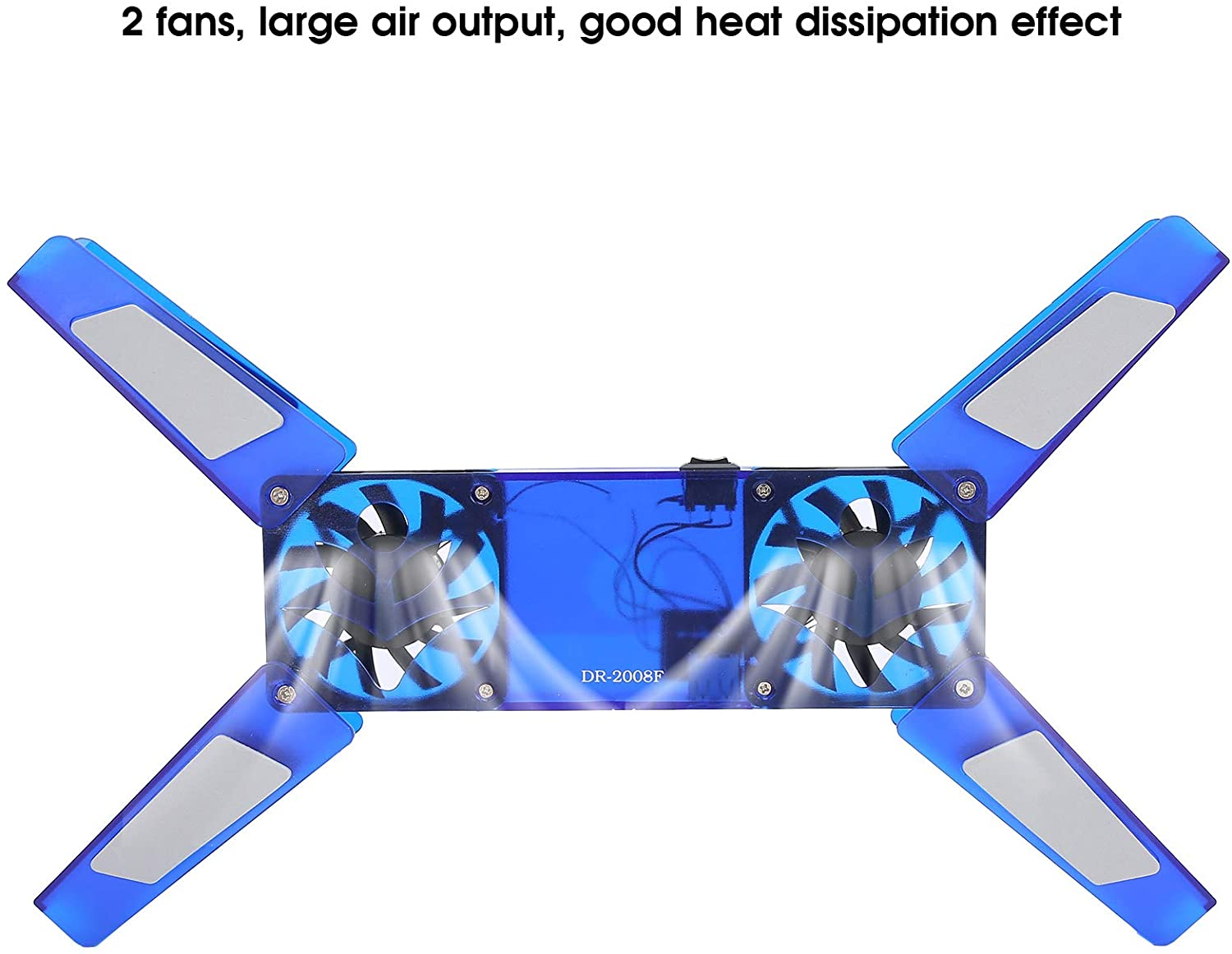 Laptop Cooling Stand, Laptop Cooler with 2 Fans, Foldable Laptop Cooling Fan Pad USB Cable Computer Supplies(Blue)
