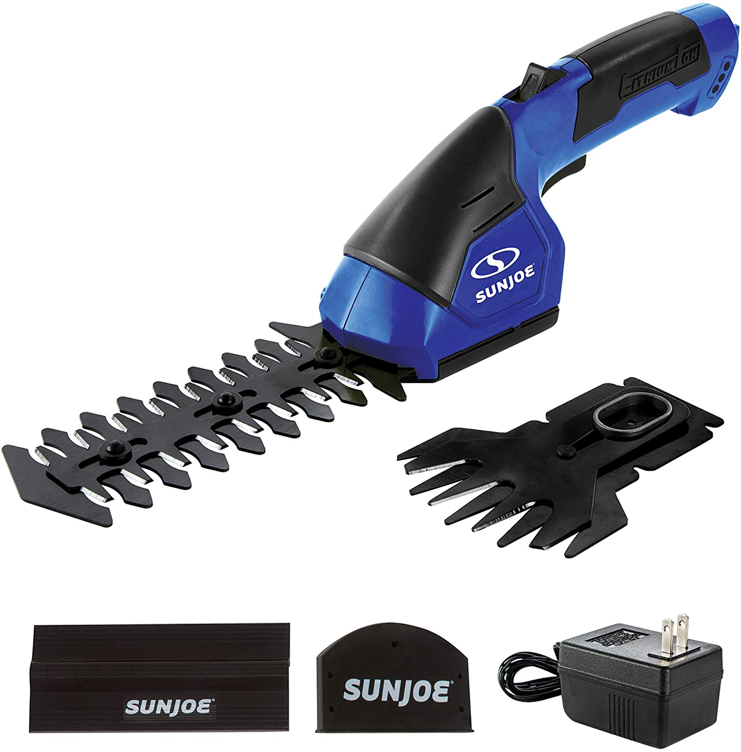 Sun Joe HJ604C 7.2-Volt 2-In-1 1250-RPM Cordless Grass Shear / Shrubber Handheld Trimmer, Rechargeable On-Board Lithium-Ion Battery and Charger Included