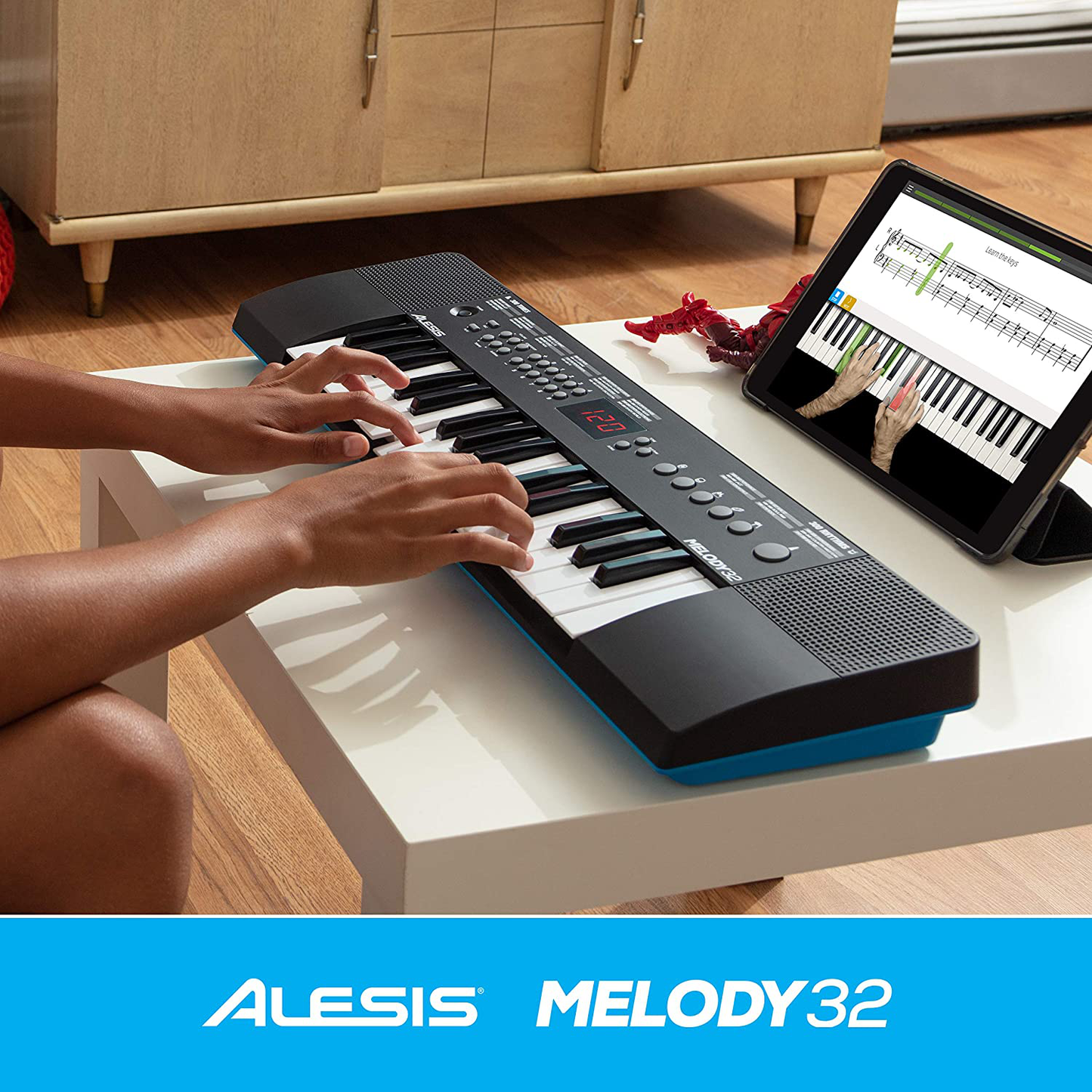 Alesis Melody 32 – Electric Keyboard Digital Piano with 32 Keys, Speakers, 300 Sounds, 300 Rhythms, 40 Songs, USB-MIDI Connectivity and Piano Lessons
