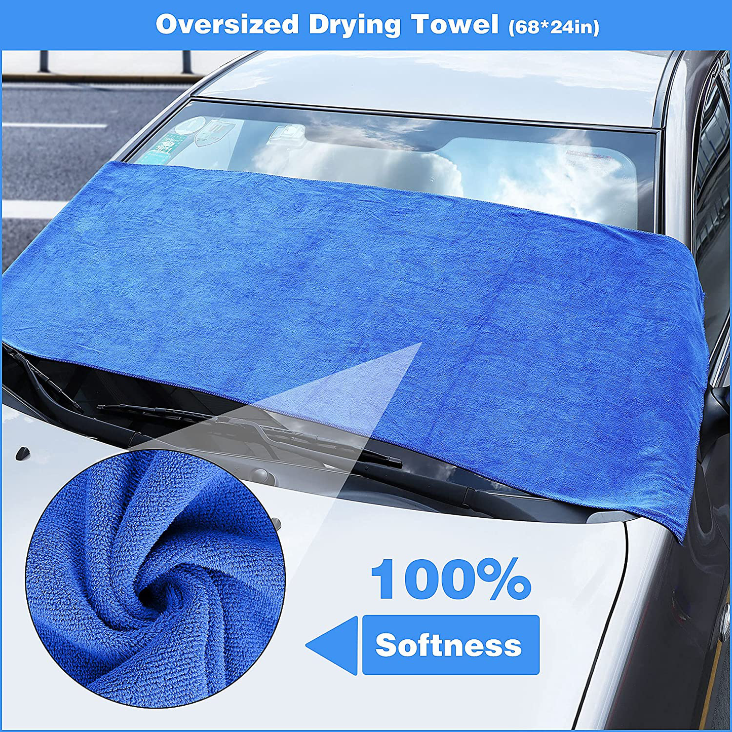 GIVIGO Car Wash Kit 16 Pcs Car Cleaning Kit with Softer Microfiber Cleaning Cloth Thicker Box Car Wash Mitt Duster Squeegee Tire Brush Car Detailing Kit Car Wash Cleaning Tools Set for All Surfaces