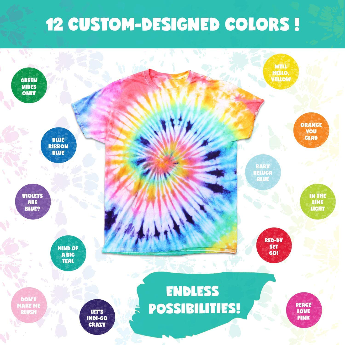 Doodlehog Easy Tie Dye Party Kit for Kids, Adults, and Groups. Create Vibrant Designs with Non-Toxic Dye