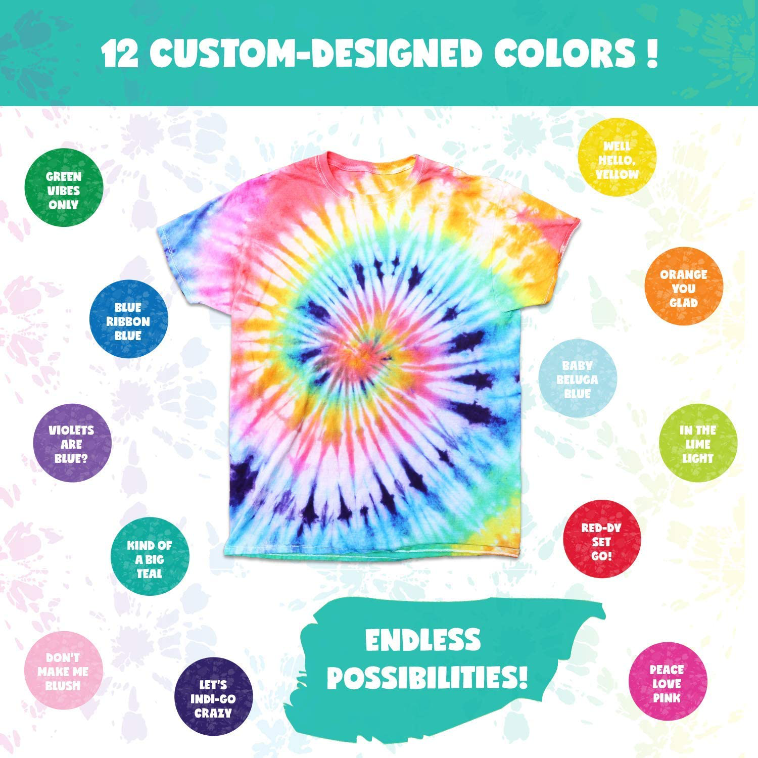 Doodlehog Easy Tie Dye Party Kit for Kids, Adults, and Groups. Create Vibrant Designs with Non-Toxic Dye
