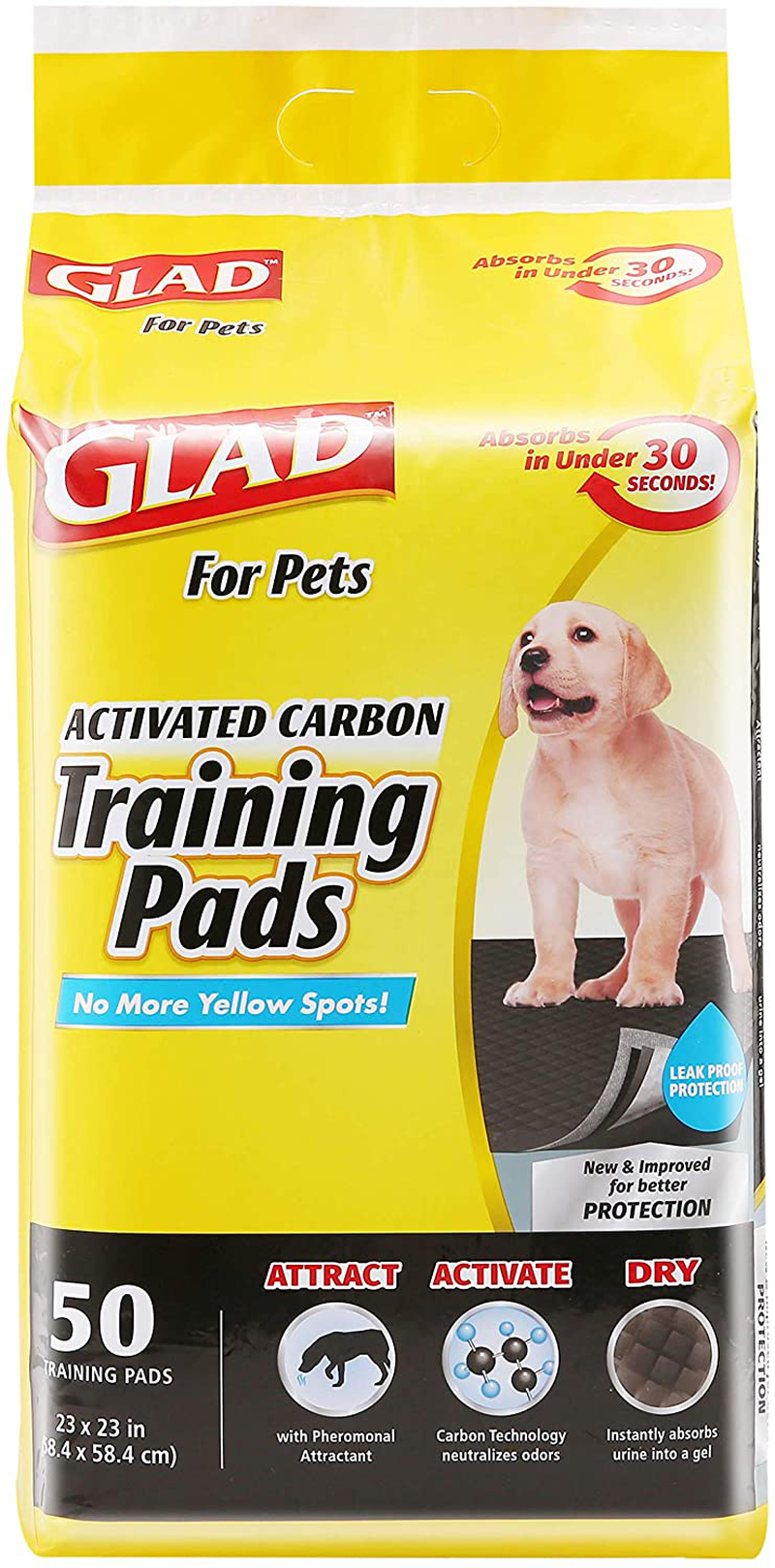 Glad for Pets Black Charcoal Puppy Pads-New & Improved Puppy Potty Training Pads That ABSORB & NEUTRALIZE Urine Instantly