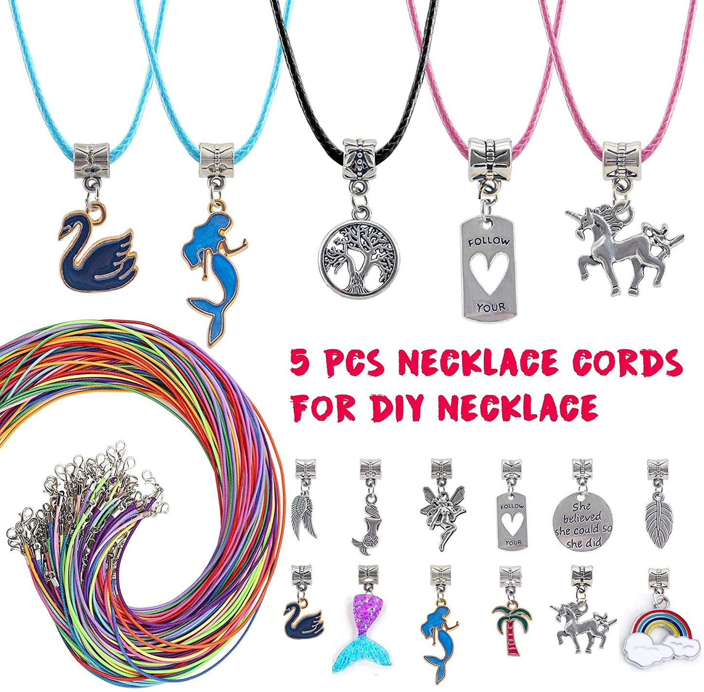 Charm Bracelet Making Kit,Jewelry Making Supplies Beads,Unicorn/Mermaid Crafts Gifts Set for Girls Teens Age 8-12