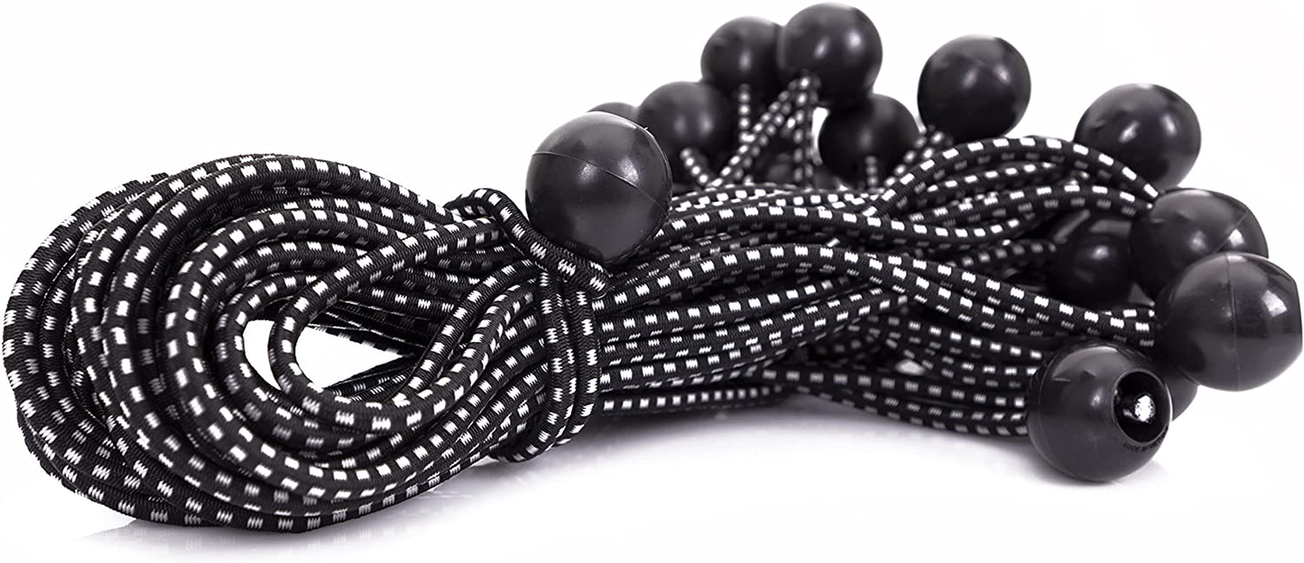 Kotap BB-6B Ball Bungee Cords with Elastic String for Canopy, Tarp, Straps, Tent, Poles and Wires