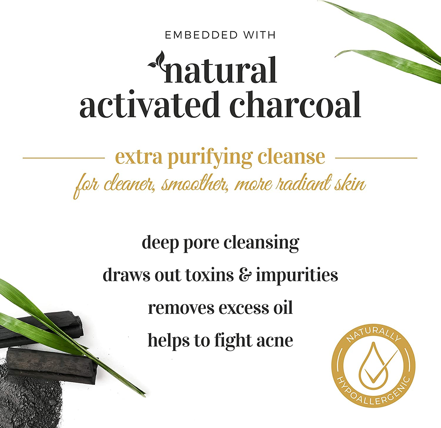 Charcoal-Infused Bath Shower Loofah Sponge Pouf Body Scrubber Exfoliator (Set of 3)