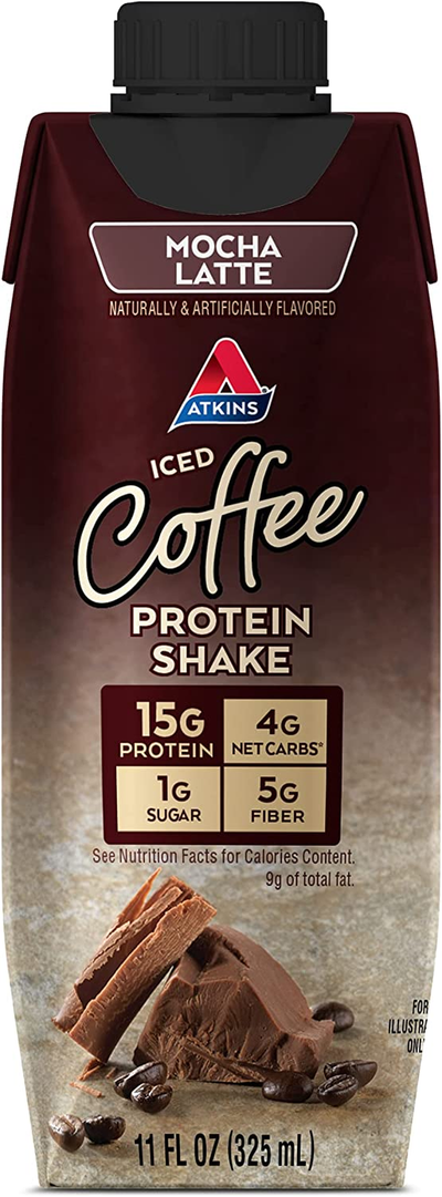 Atkins Gluten Free Protein-Rich Shake, Mocha Latte, Keto Friendly, 15 Count