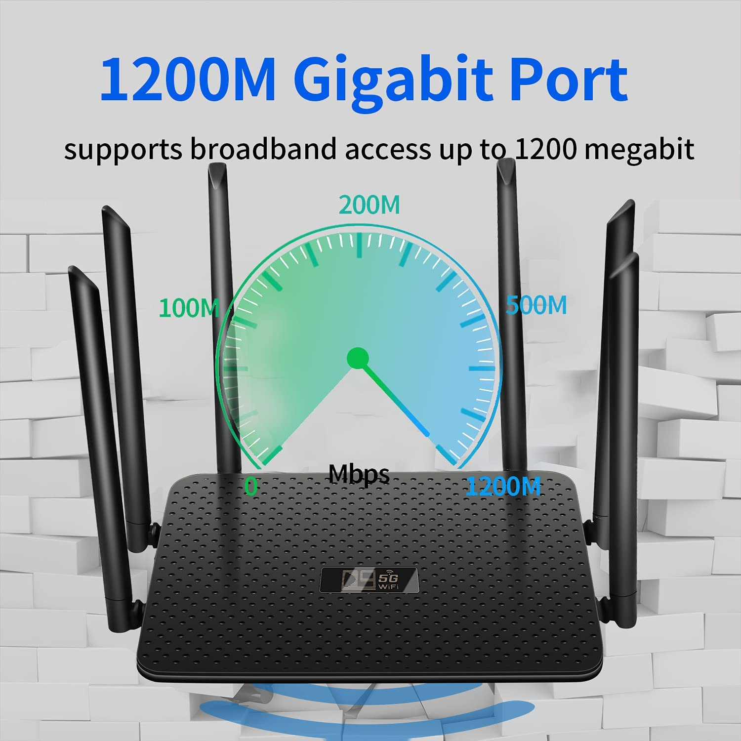 Wifi Router Wireless Internet Routers - 5G Dual Band Gigabit Router Extender Stronger Signal Coverage up to 1200Mbps, 20 Wireless Devices