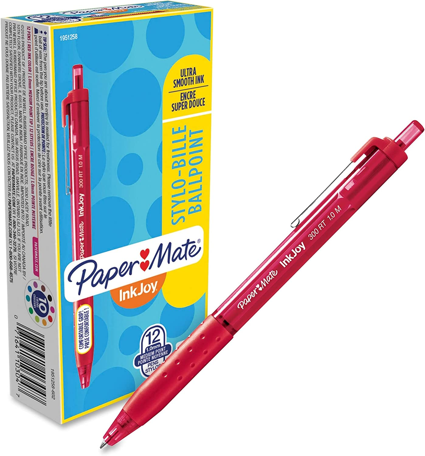 Paper Mate 1945925 Inkjoy 300RT Retractable Ballpoint Pens, Medium Point