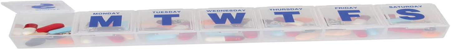 Ezy Dose Weekly (7-Day) Pill Organizer, Vitamin Case, and Medicine Box, Small Compartments, Color May Vary