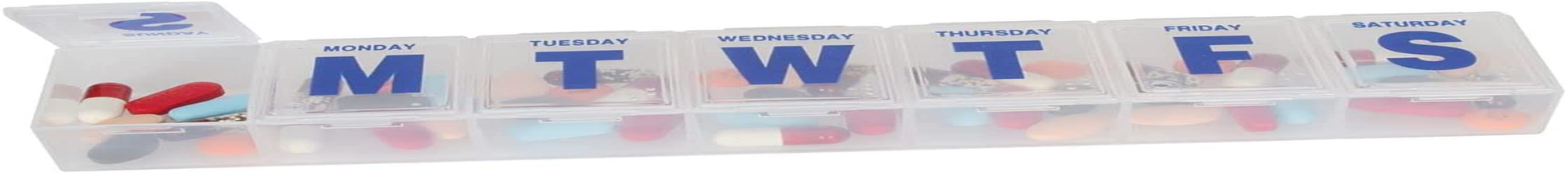Ezy Dose Weekly (7-Day) Pill Organizer, Vitamin Case, and Medicine Box, Small Compartments, Color May Vary