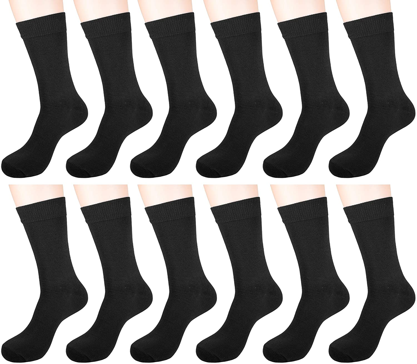 12 Pairs Men Crew Dress Socks