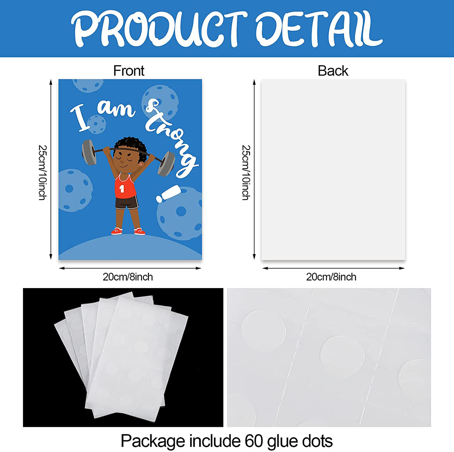 Outus 8 Pieces Children Room Posters Motivational Black Boy Wall Posters Inspirational Wall Prints Kids Room Decor for Kids Children Room Wall Decoration Supplies