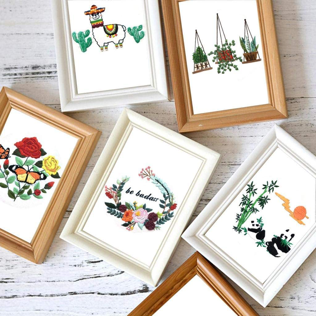 Louise Maelys Embroidery Kit for Beginners with 3 Embroidery Hoops Cross Stitch Needlepoint Kit Funny Starter Kit