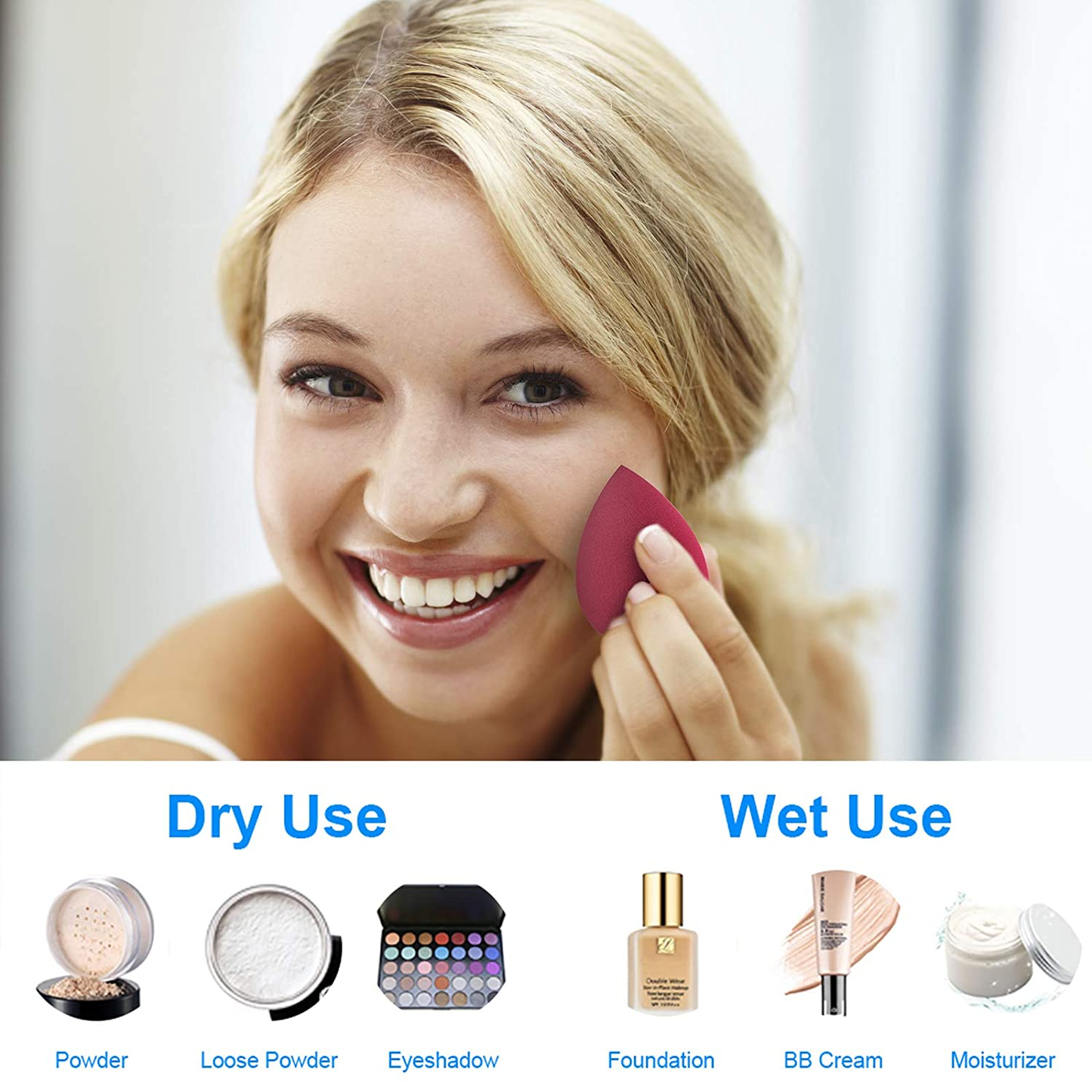 Cheap 5Pcs Beauty Blender, Makeup Sponge, Beauty Blender Sponge, Beauty Foundation Blending Sponge, Flawless for Liquid, Cream, and Powder, Multi-Colored by YUESHENNAN