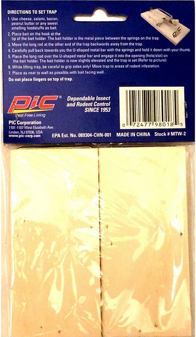 Pic Mtw-2C/S Wood Mouse Traps