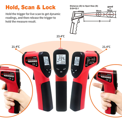 Infrared Thermometer Temperature Gun -58℉~1022℉ (-50℃~550℃) 9-Point Laser Non-Contact Instant-Read Digital Laser Infrared Ir Thermometer with Backlight