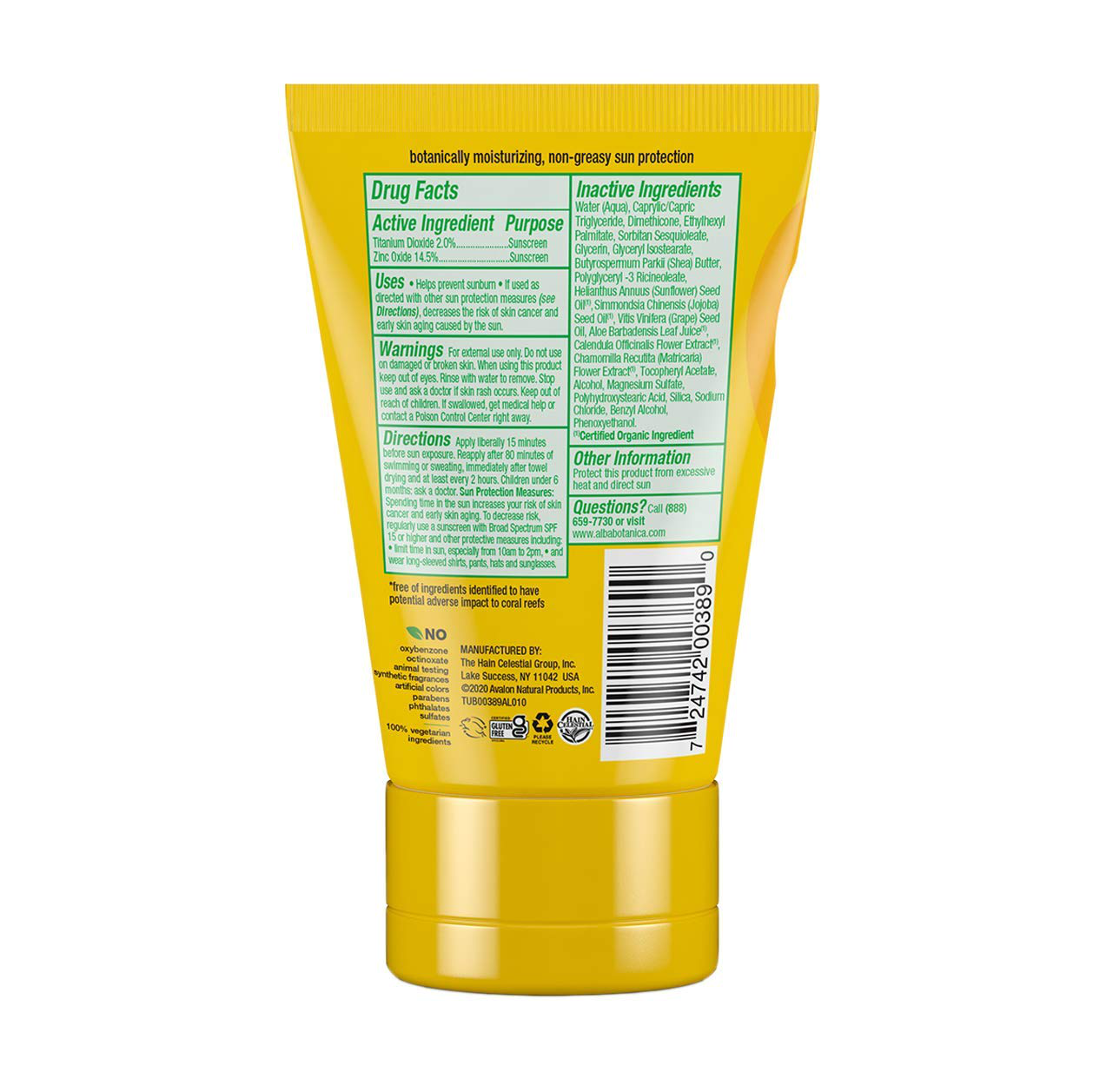 Alba Botanica Sunscreen Lotion, Sensitive Mineral, SPF 30, Fragrance Free, 4 Oz