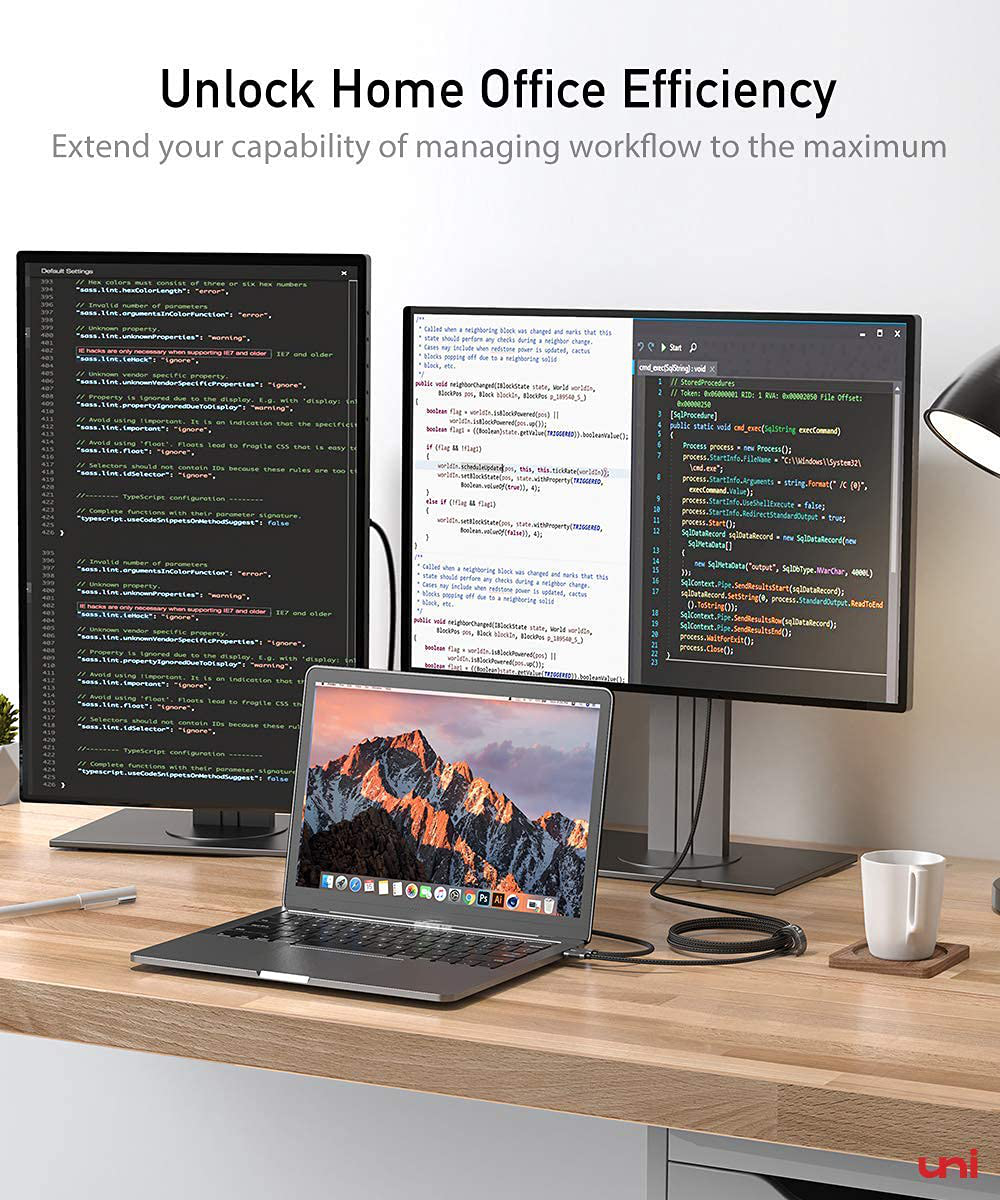 USB C to HDMI Cable for Home Office Compatible with MacBook Pro 2020/2019, MacBook Air/iPad Pro 2020, Surface Book 2, Galaxy S20 and More