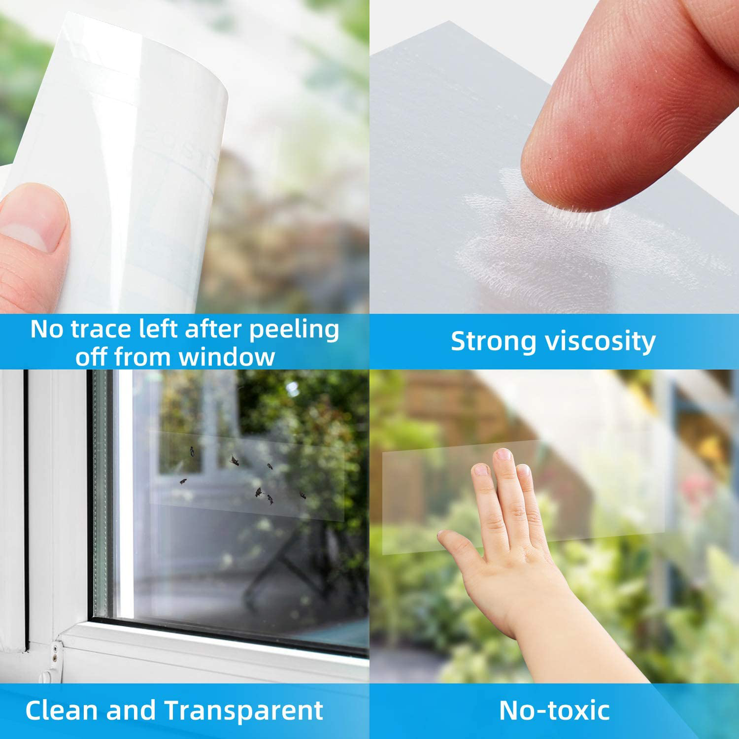 Kensizer 20-Pack Window Fly Traps, Fly Paper Sticky Strips, Fly Catcher Clear Windows Trap for Home, House Fly Killer Lady Bug Traps Indoor