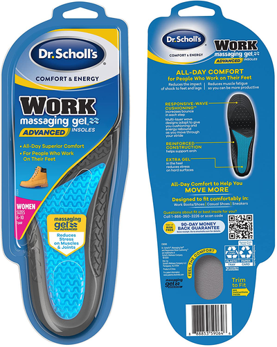 Dr. Scholl's Work Insoles All-Day Shock Absorption and Reinforced Arch Support that Fits in Work Boots and More