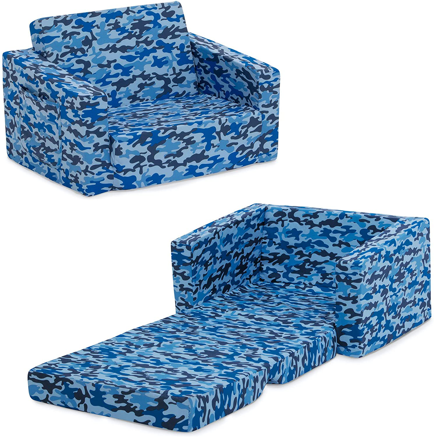 Delta Children Cozee 2-In-1 Convertible Sofa to Lounger - Comfy Flip Open Couch/Sleeper for Kids