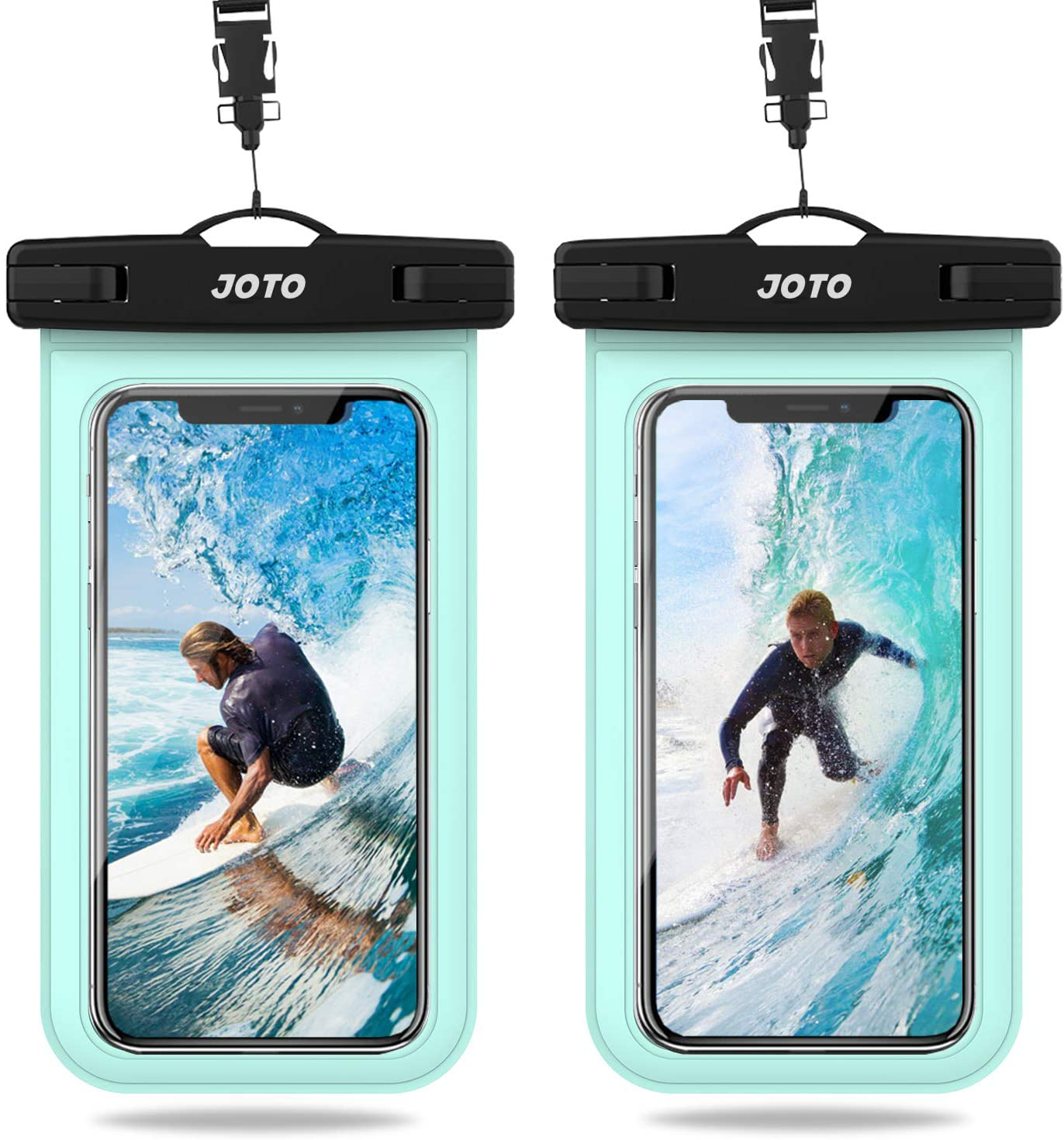 JOTO Universal Waterproof Pouch, IPX8 Waterproof Cellphone Dry Bag Underwater Case for iPhone 12 Pro Max 11 Pro Max Xs Max XR X 8 7 6S, Galaxy S20 Ultra S10 Note10 9 up to 7" -2 Pack