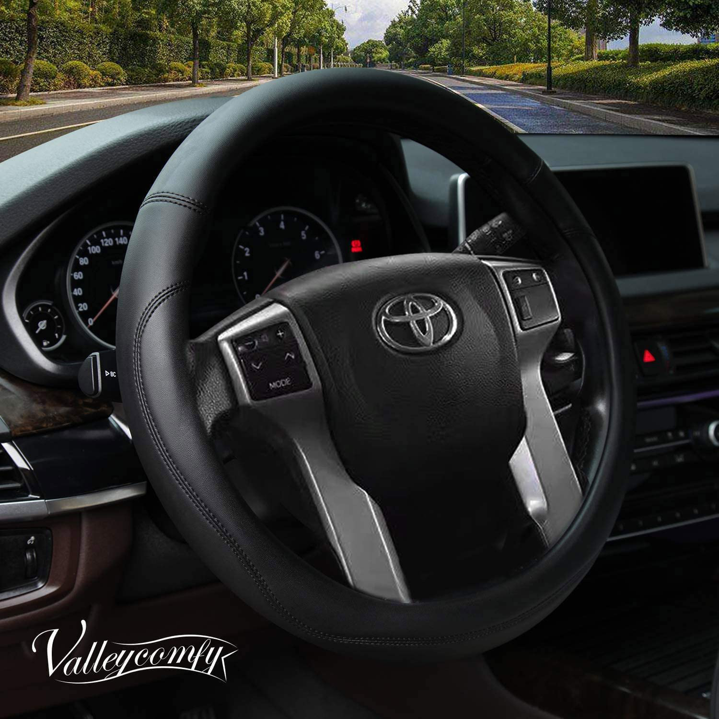 Valleycomfy Microfiber Leather Steering Wheel Covers