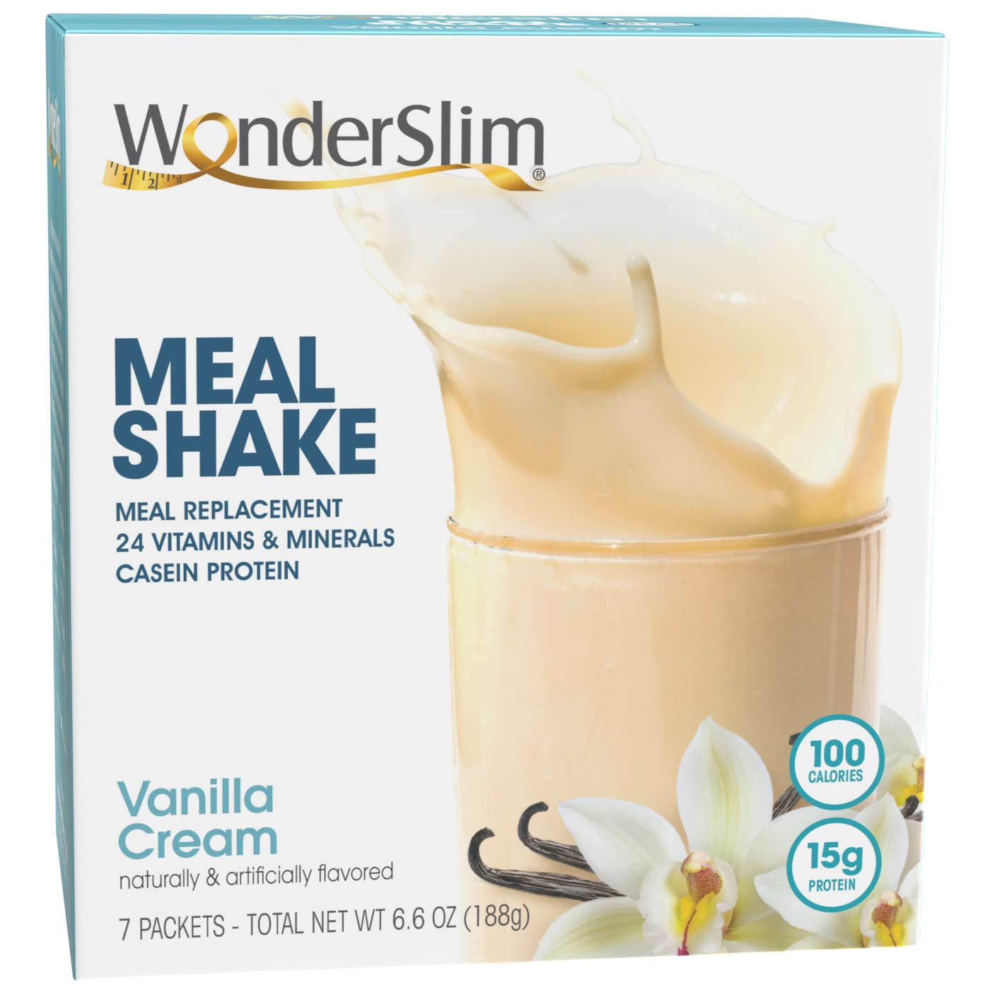 Wonderslim Meal Replacement Shake, Chocolate Cream - 24 Vitamins & Minerals, 15G Protein (7Ct)