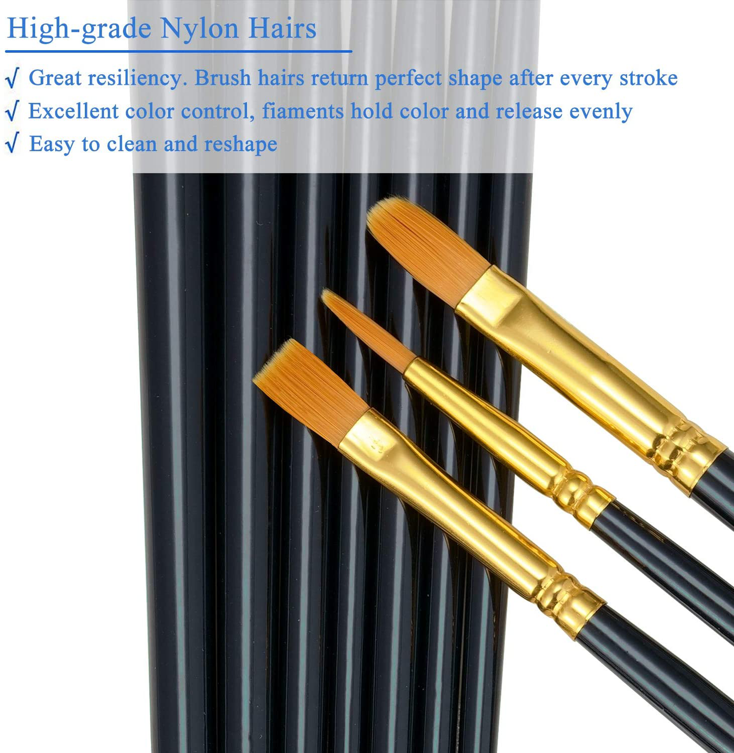 BOSOBO Paint Brushes Set, 2 Pack 20 Pcs Round Pointed Tip Paintbrushes Nylon Hair Artist Acrylic Paint Brushes for Acrylic Oil Watercolor, Face Nail Art, Miniature Detailing & Rock Painting