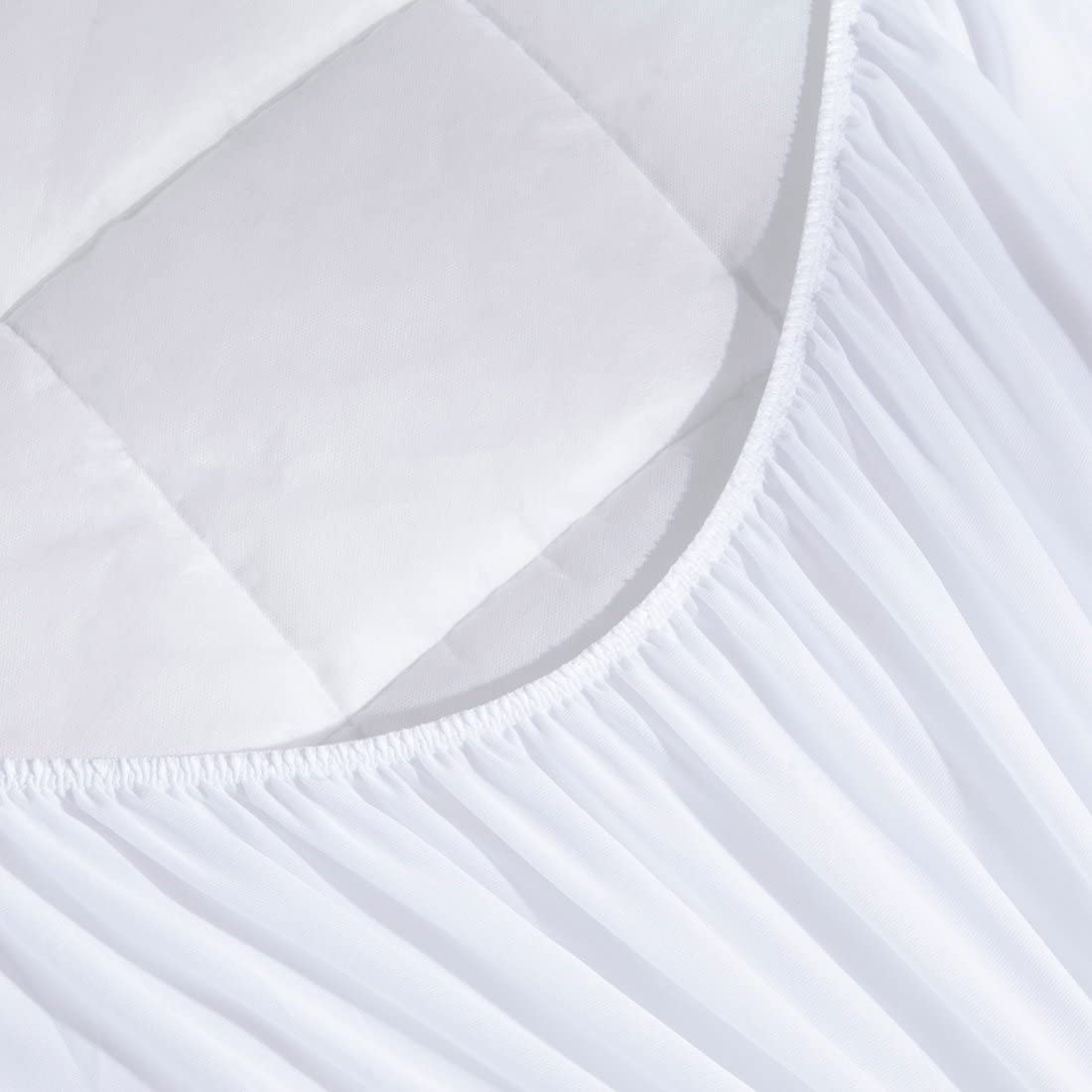 PUREDOWN Coral Fleece Down Alternative Mattress Pad/Topper, White, Full