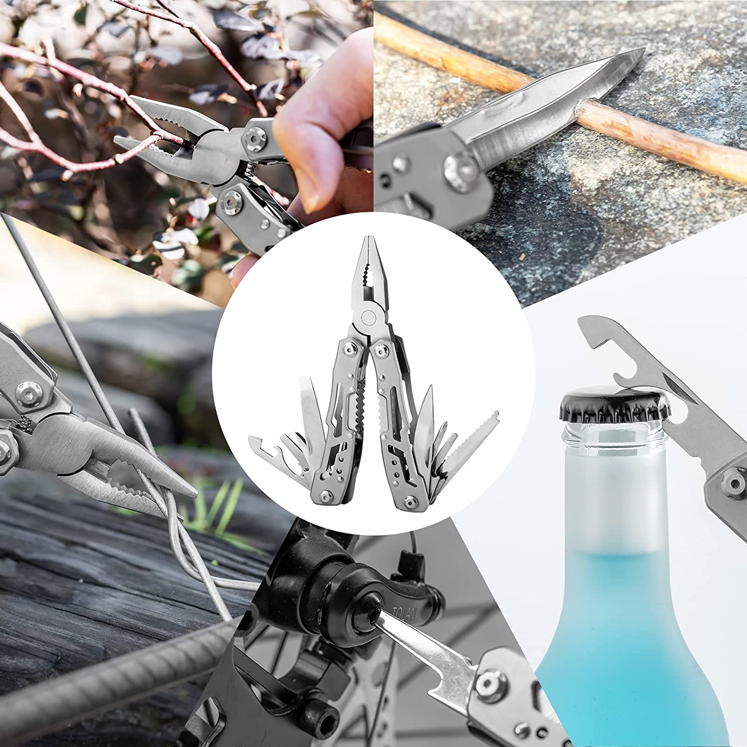 14-In-1 Multitool Pliers,Premium Portable Multi Tool ,With Safety Locking Professional Stainless Steel Multitool Pliers Pocket Knife,Apply to Survival, Camping, Gifts for Dad Husband Boyfriend
