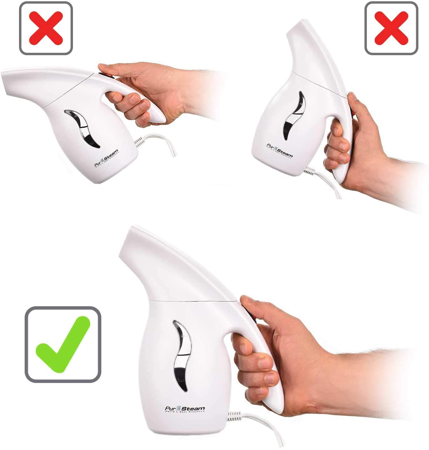 PurSteam Garment Steamer For Clothes, Powerful 7-1 Fabric Steamer For Home/Travel. Remove Wrinkles/Steam/Soften/Clean/and Defrost with UltraFast-Heat Aluminum Heating Element