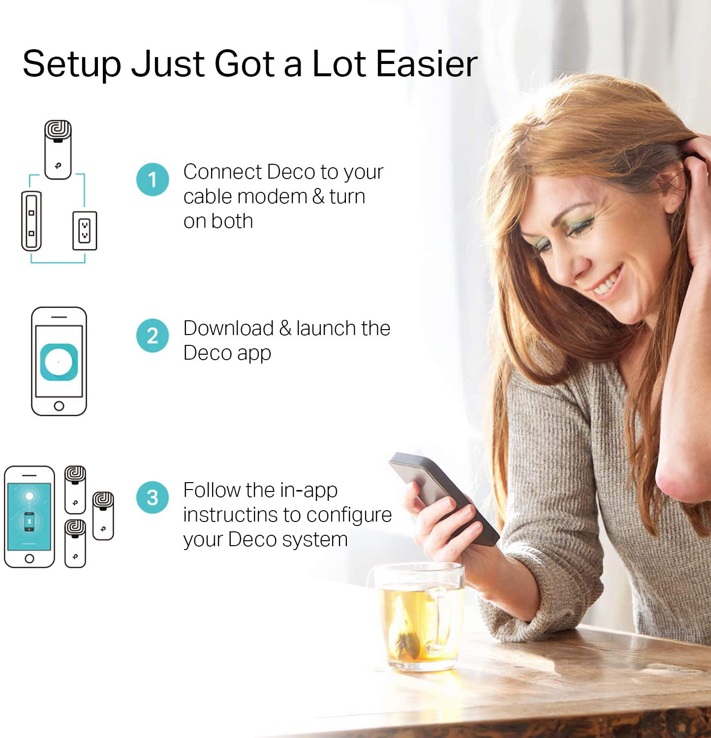 TP-Link Deco Mesh WiFi System (Deco S4) – Up to 5,500 Sq.ft. Coverage, Replaces WiFi Router and Extender, Gigabit Ports, Works with Alexa, 3-pack