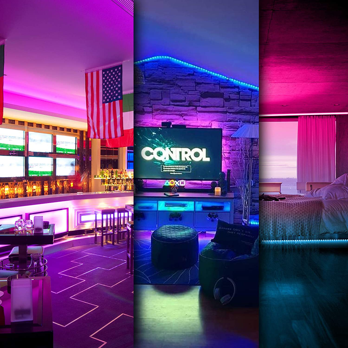 DAYBETTER Led Strip Lights Smart Light Strips with App Control Remote, 5050 RGB Led Lights for Bedroom, Music Sync Color Changing Lights for Room Party