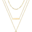 Turandoss Dainty Layered Choker Necklace, Handmade 14K Gold Plated Y Pendant Necklace Multilayer Bar Disc Necklace Adjustable Layering Choker Necklaces for Women