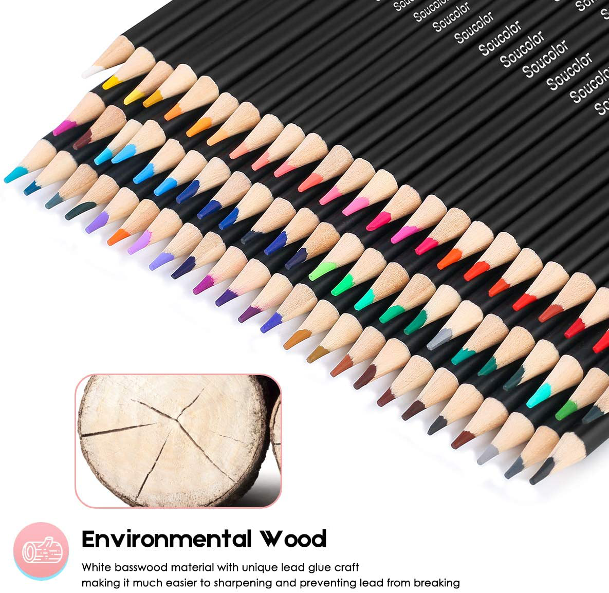 Soucolor 72-Color Colored Pencils for Adult Coloring Books, Soft Core, Artist Sketching Drawing Pencils Art Craft Supplies, Coloring Pencils Set Gift for Adults Kids Beginners