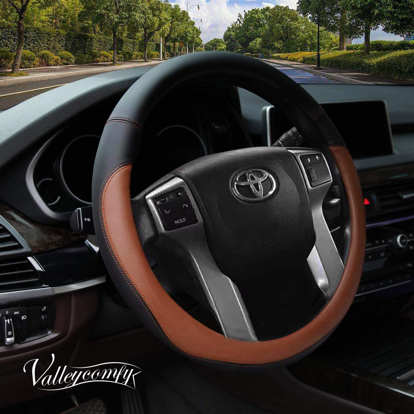 Valleycomfy Microfiber Leather Steering Wheel Covers