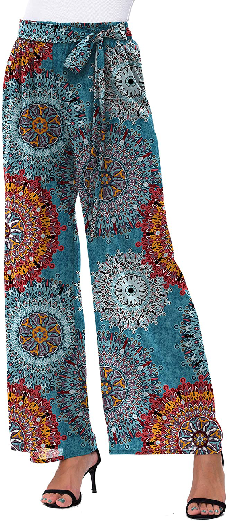 DouBCQ Women's Palazzo Lounge Wide Leg Casual Flowy Pants