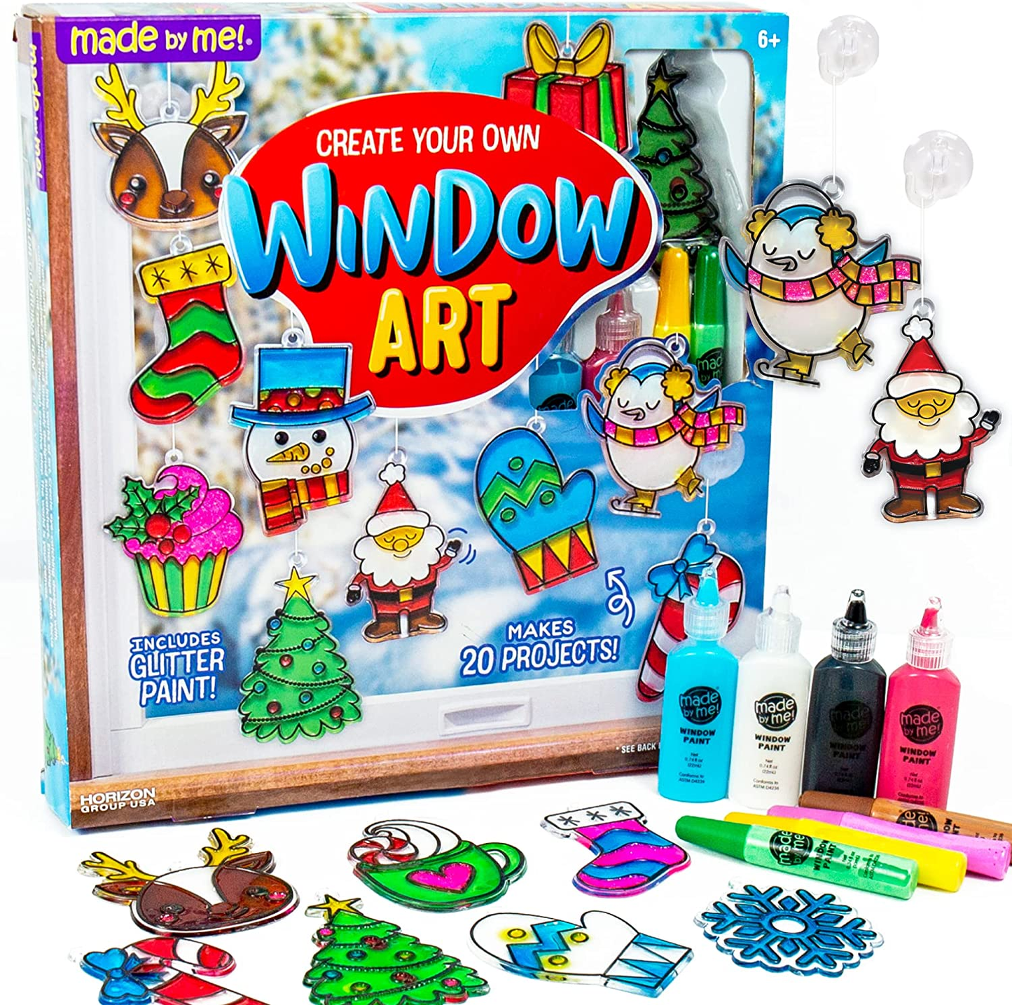 Made by Me Create Your Own Window Art - Paint Your Own Suncatchers - DIY Suncatchers - Arts and Craft Kits for Kids Ages 6, 7, 8, 9